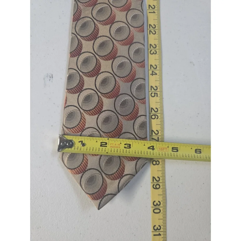 Luciano Versi Mens Classic Silk Tie Geometric Multicolor Designer Neckwear Work